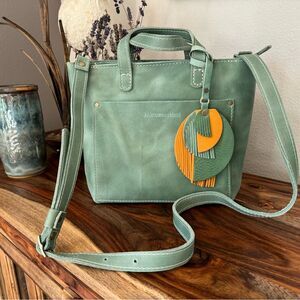 Portland Leather Bundle Mini Crossbody Bag Picasso Tassel Neutral Purse NEW